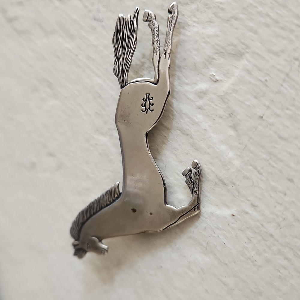 Amazing Vintage Native American Navajo Running Pony Pin by Frank Salcido πβ₯οΈ - Picture 11 of 11